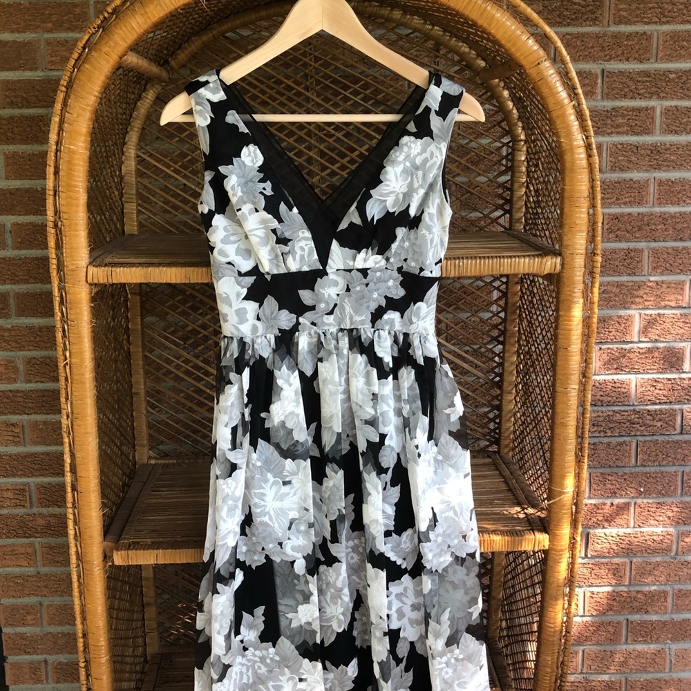 STUNNING Vera Wang Gown Double V with Floral Print